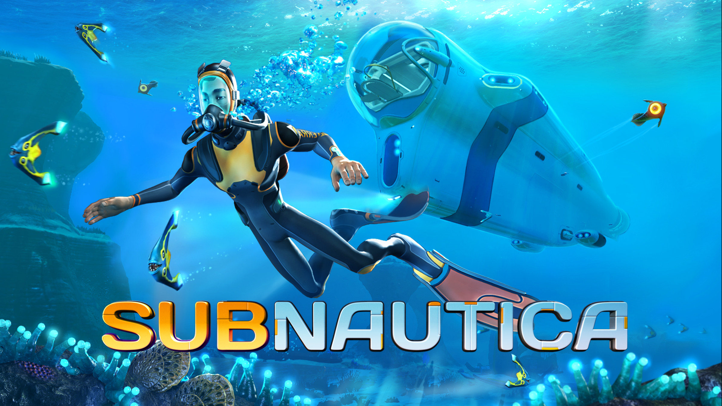 Subnautica diver underwater
